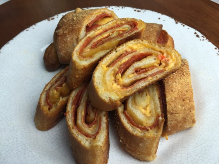 Pepperoni Roll Palmetto Cheese Homestyle Pimento Cheese