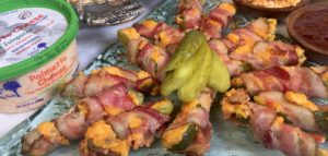 Palmetto Cheese Stuffed Bacon Wrapped Pickles