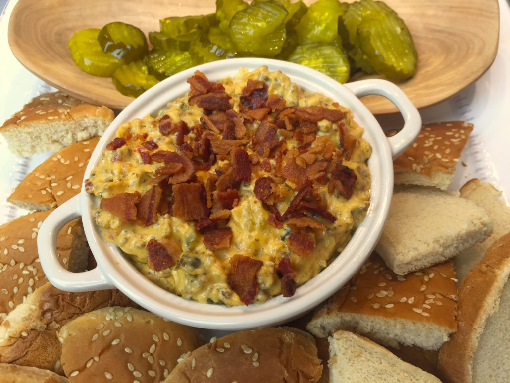 Bacon Cheeseburger Dip Palmetto Cheese Homestyle Pimento Cheese