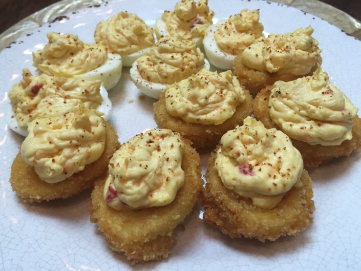Deep Fried Deviled Eggs Palmetto Cheese Homestyle Pimento Cheese