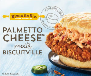 Palmetto Cheese at Biscuitville Spicy Chicken Jalapeno Pimento Cheese Biscuit