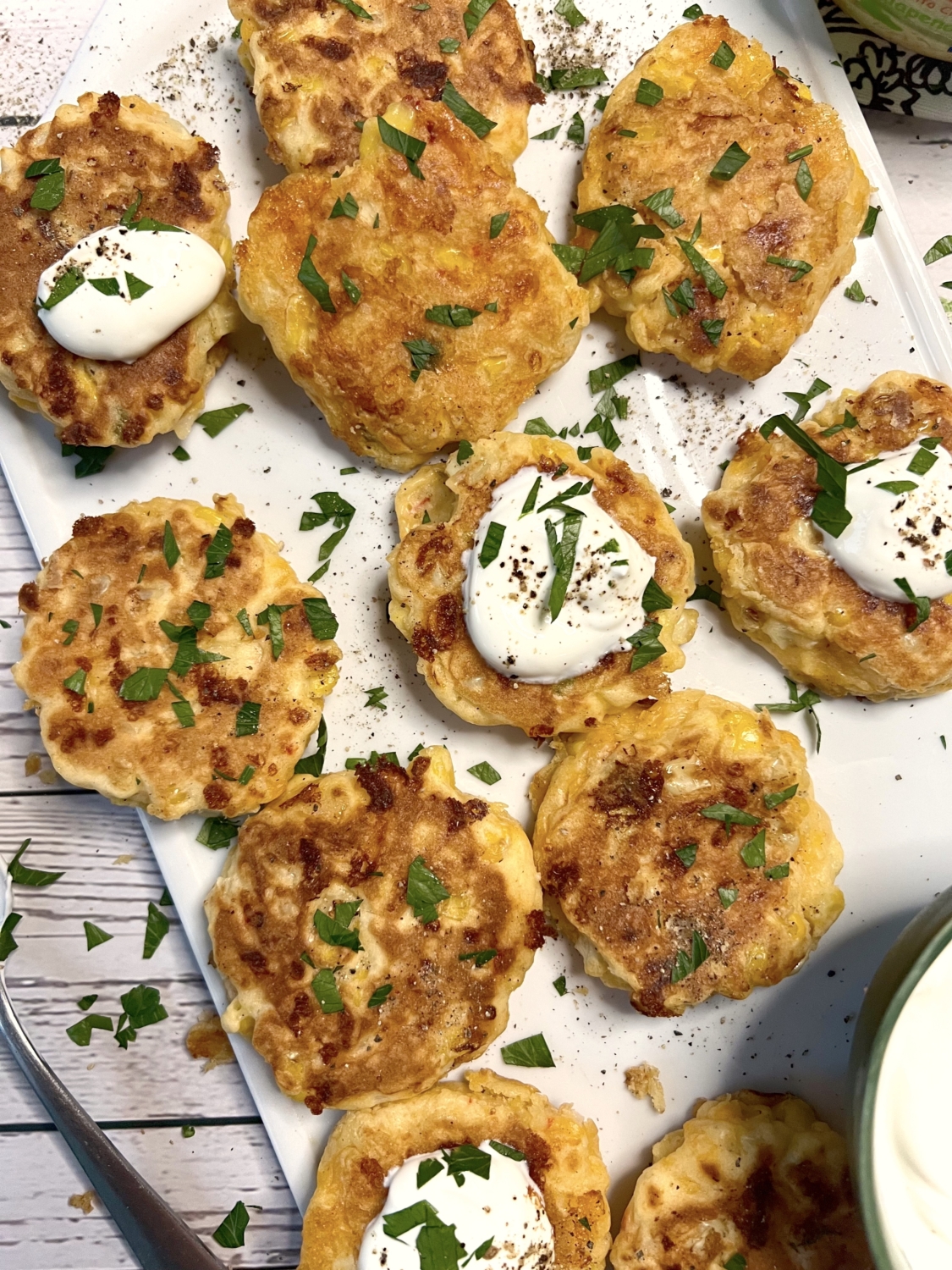 Cheesy Jalapeno Corn Fritters Palmetto Cheese Homestyle Pimento Cheese