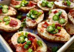 Cheesy Bacon and Jalapeños Potato Skins